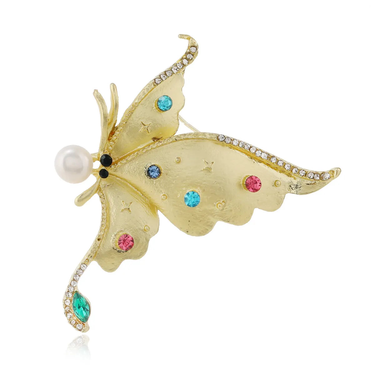 Retro Insect Alloy Freshwater Pearl Plating Inlay Rhinestones Unisex Brooches