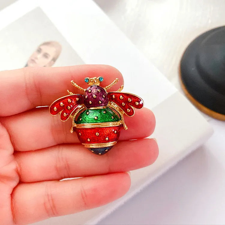 Retro Insect Alloy Plating Artificial Pearls Rhinestones Unisex Brooches