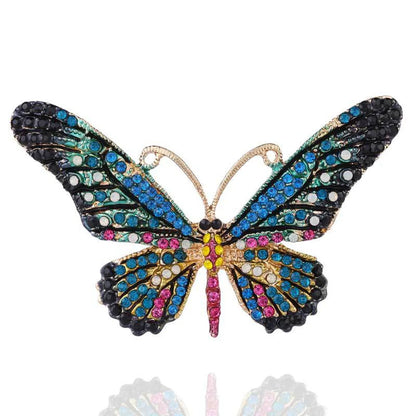 Retro Insect Flower Butterfly Alloy Inlay Artificial Gemstones Women'S Brooches