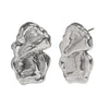 Retro Irregular Pleated Geometric Stainless Steel 18K Gold Plated Earrings For Women
