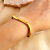 Retro Irregular Solid Color 304 Stainless Steel 18K Gold Plated Bangle In Bulk
