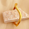 Retro Irregular Solid Color 304 Stainless Steel 18K Gold Plated Bangle In Bulk