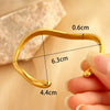 Retro Irregular Solid Color 304 Stainless Steel 18K Gold Plated Bangle In Bulk