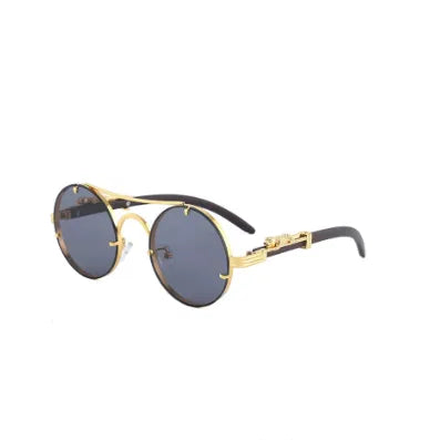 Retro Jaguar Pc Round Frame Full Frame Men'S Sunglasses