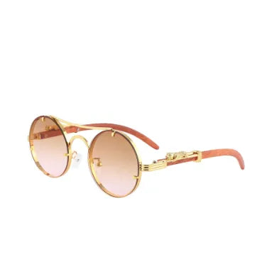 Retro Jaguar Pc Round Frame Full Frame Men'S Sunglasses