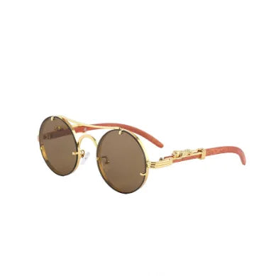 Retro Jaguar Pc Round Frame Full Frame Men'S Sunglasses