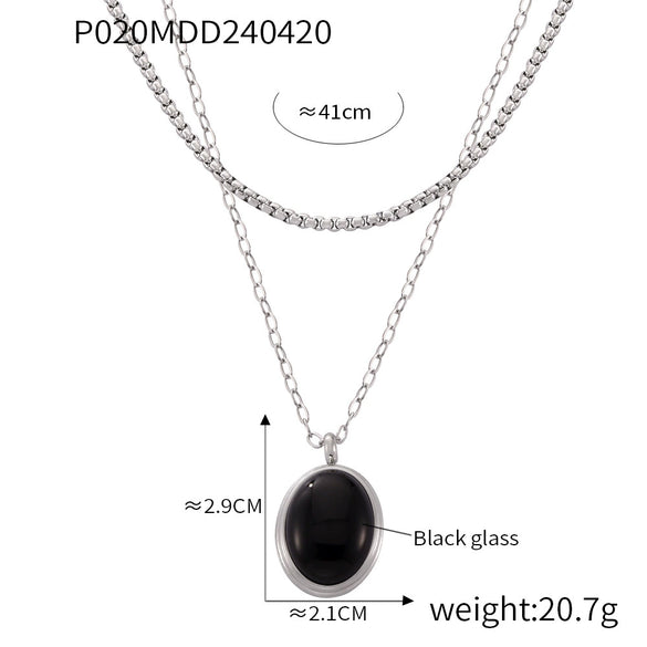 Retro Jewelry 316L Stainless Steel Chain Inlaid Electroplating Design Jewelry Suit For Men And Women