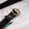 Retro Korean Style Women Alloy Round Buckle Pu Leather Belt Casual Pin Buckle Square Buckle Wholesale