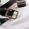 Retro Korean Style Women Alloy Round Buckle Pu Leather Belt Casual Pin Buckle Square Buckle Wholesale