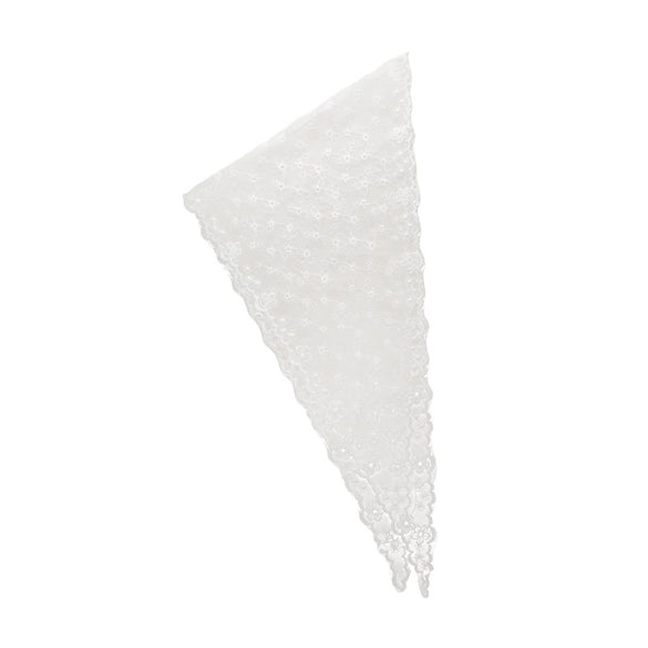 Retro Lace Silk Women's Triangle Headscarf With Floral And Plaid Pattern