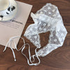 Retro Lace Silk Women's Triangle Headscarf With Floral And Plaid Pattern