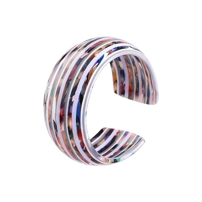 Retro Lady Color Block Resin Women's Bangle