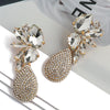 Retro Lady Ethnic Style Water Droplets Rhinestone Inlay Artificial Gemstones Women'S Drop Earrings