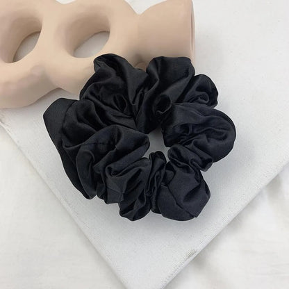 Retro Large Intestine Hair Ring Female Hair Lead Flower Satin Tied Hair Rope Hair Accessories