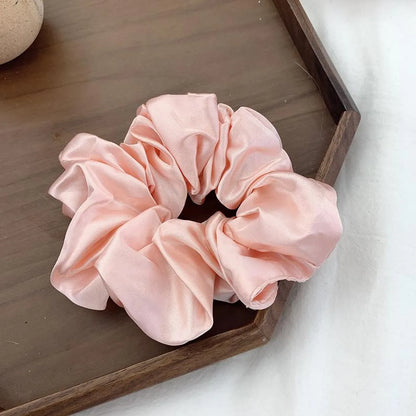 Retro Large Intestine Hair Ring Female Hair Lead Flower Satin Tied Hair Rope Hair Accessories