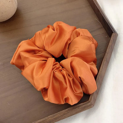 Retro Large Intestine Hair Ring Female Hair Lead Flower Satin Tied Hair Rope Hair Accessories