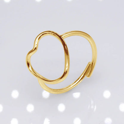 Retro Leaf Heart Shape Snake Titanium Steel Polishing Plating Hollow Out Open Ring 1 Piece