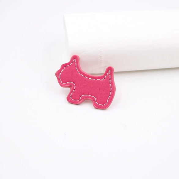 Retro Leather Phone Case Accessories With Puppy Design And Electroplating Treatment