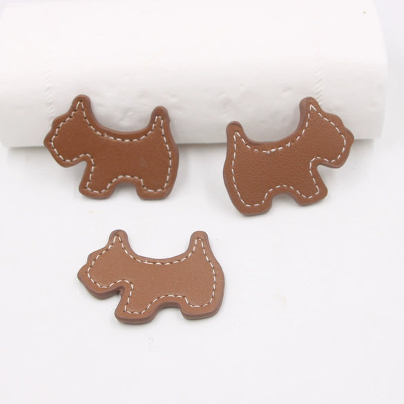 Retro Leather Phone Case Accessories With Puppy Design And Electroplating Treatment