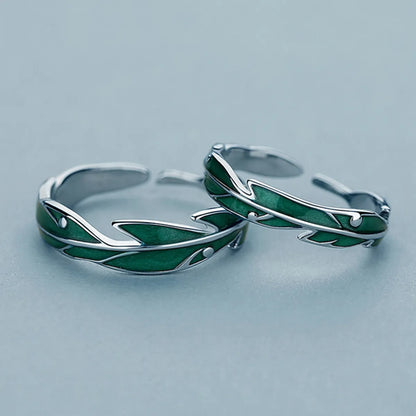 Retro Leaves Alloy Plating Valentine's Day Women's Open Rings