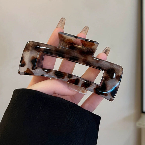 Retro Leopard Print Acrylic Handmade Female Hair Clip Shark Clip Hair Accessories Wholesale