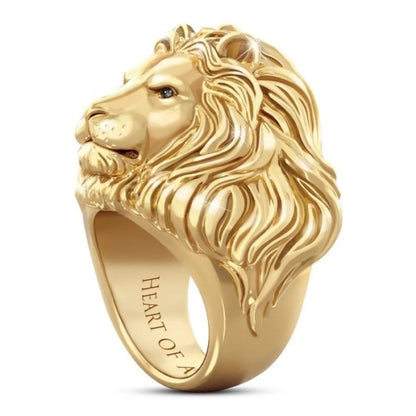 Retro Letter Lion Alloy Plating Rings