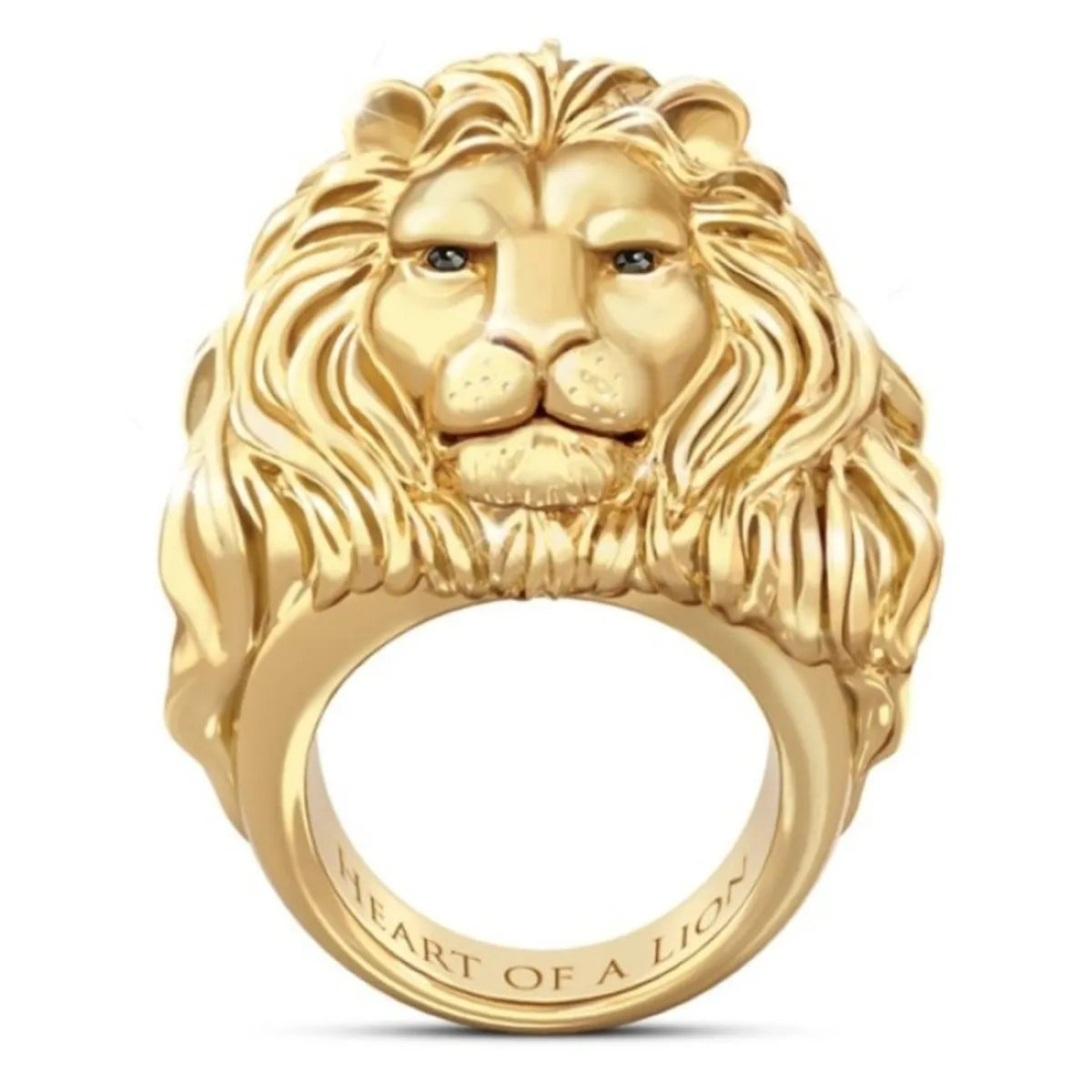 Retro Letter Lion Alloy Plating Rings