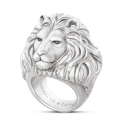 Retro Letter Lion Alloy Plating Rings