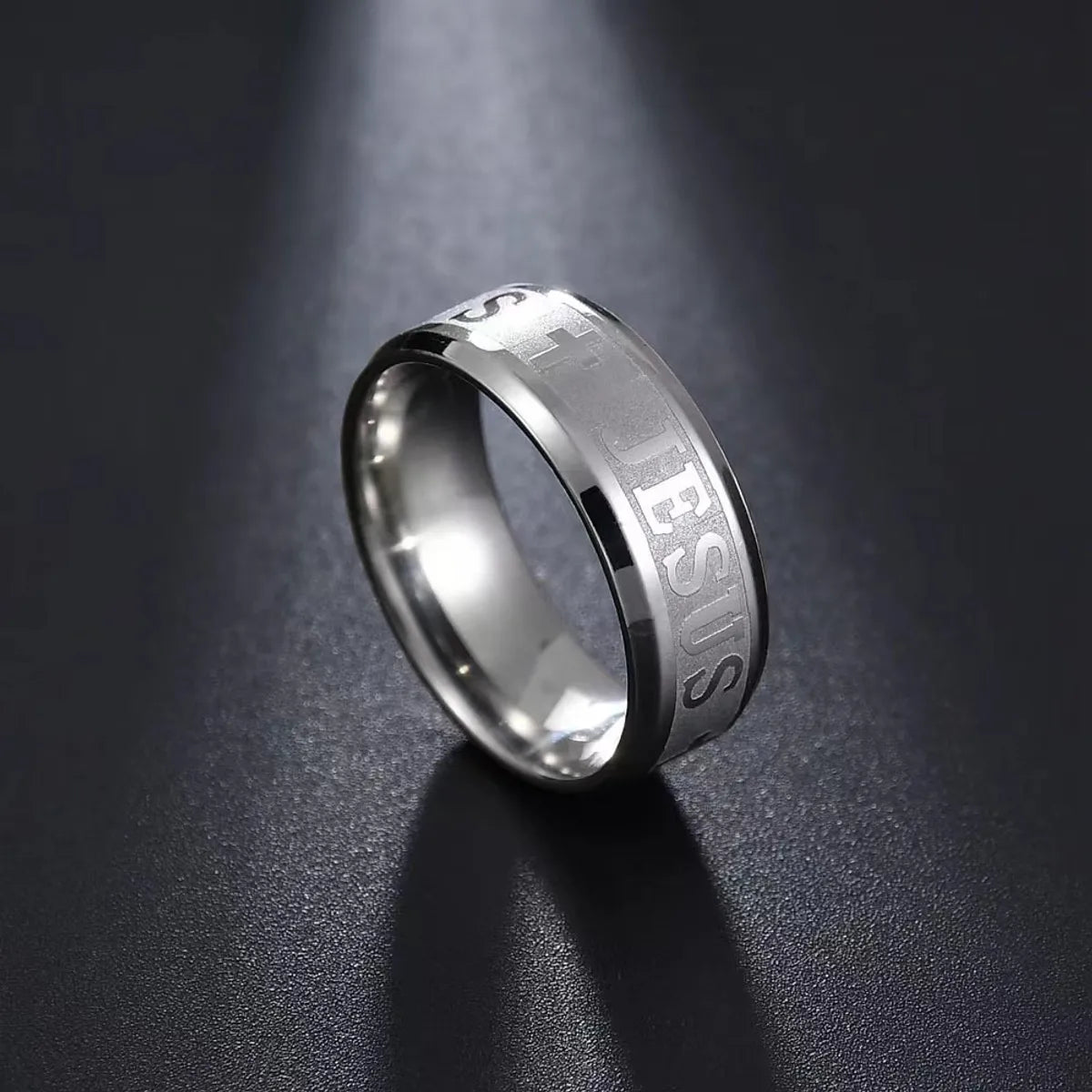 Retro Letter Stainless Steel Plating Rings