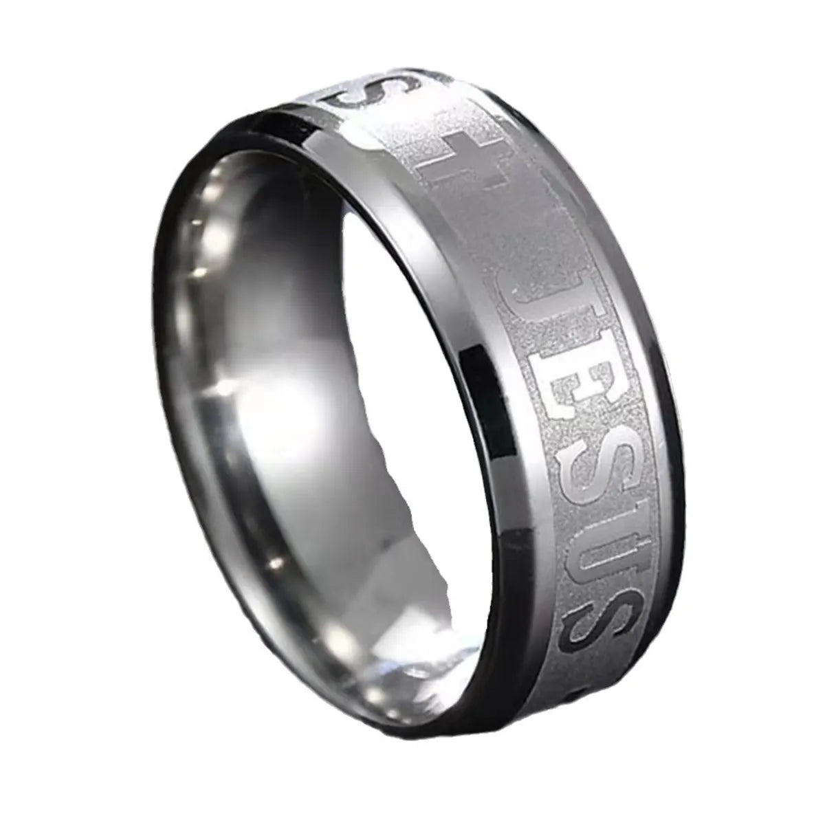 Retro Letter Stainless Steel Plating Rings