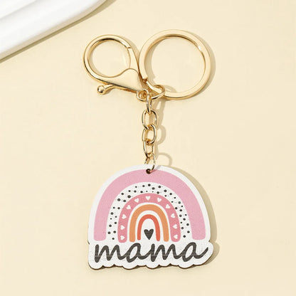 Retro Letter Wood Women'S Bag Pendant Keychain