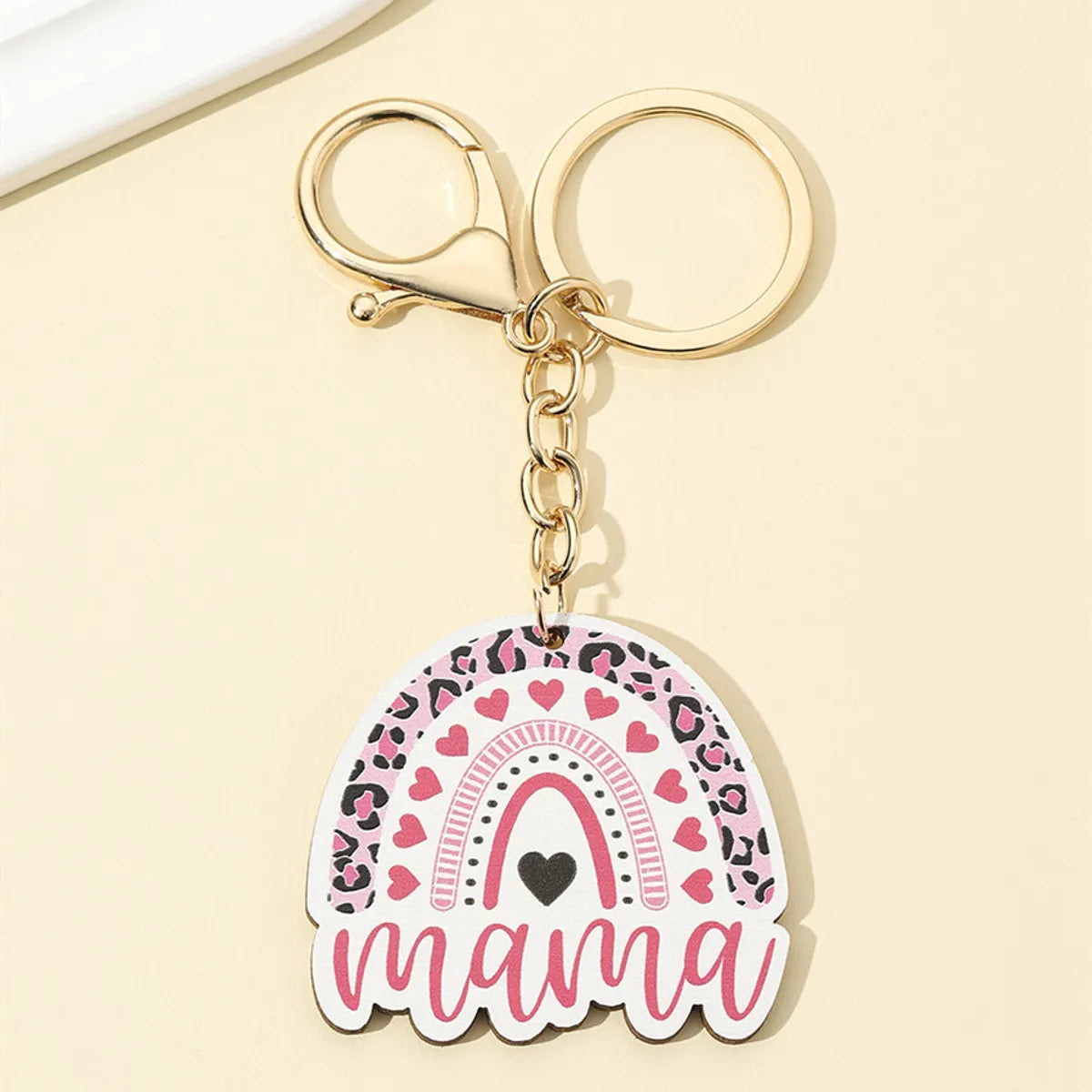 Retro Letter Wood Women'S Bag Pendant Keychain