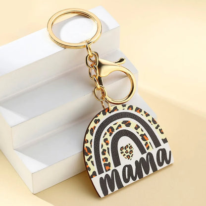 Retro Letter Wood Women'S Bag Pendant Keychain