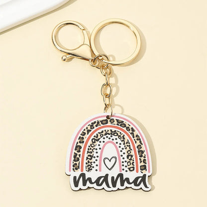 Retro Letter Wood Women'S Bag Pendant Keychain