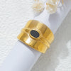 Retro Light Luxury Geometric Stainless Steel 18K Goldplated Ring