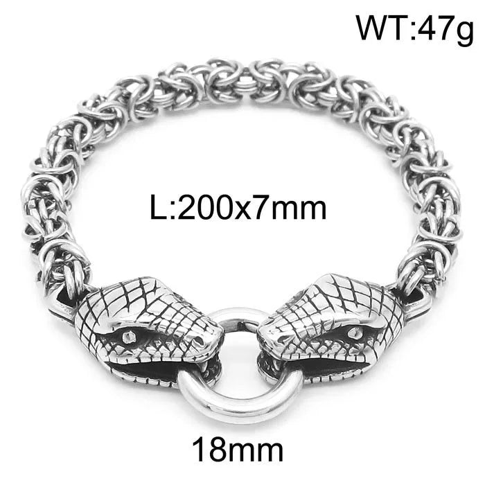 Retro Lion Skull Dragon Stainless Steel Men'S Bracelets