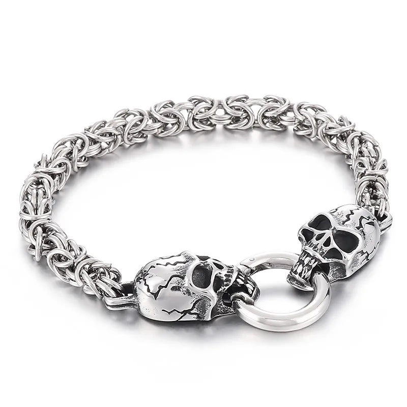 Retro Lion Skull Dragon Stainless Steel Men'S Bracelets