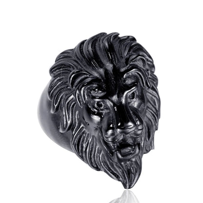 Retro Lion Titanium Steel Polishing None None Men'S Rings