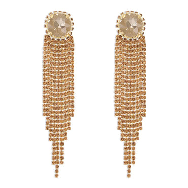 Retro Long Tassel Diamond Earrings Wholesale