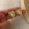Retro Love Heart Shape Stainless Steel Earrings With Electroplating For Women