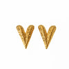 Retro Love Heart Shaped Stainless Steel Earrings 18K Gold Plated Vacuum Real Gold Electroplated In Pvd Furnace For Women Wholesale