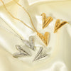 Retro Love Heart Shaped Stainless Steel Earrings 18K Gold Plated Vacuum Real Gold Electroplated In Pvd Furnace For Women Wholesale