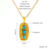 Retro Love Turquoise 316L Stainless Steel And 316L Stainless Steel Pendant Geometric Goldplated Necklace