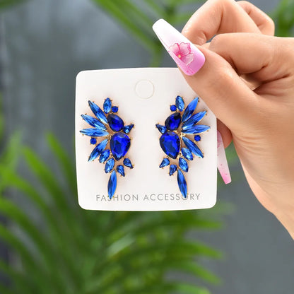 1 Pair Retro Luxurious Shiny Wings Inlay Glass Glass Ear Studs