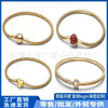 Retro Luxury Silverplated Copper Open Cuff Bracelet For Women Electroplated Fashion Jewelry Gift
