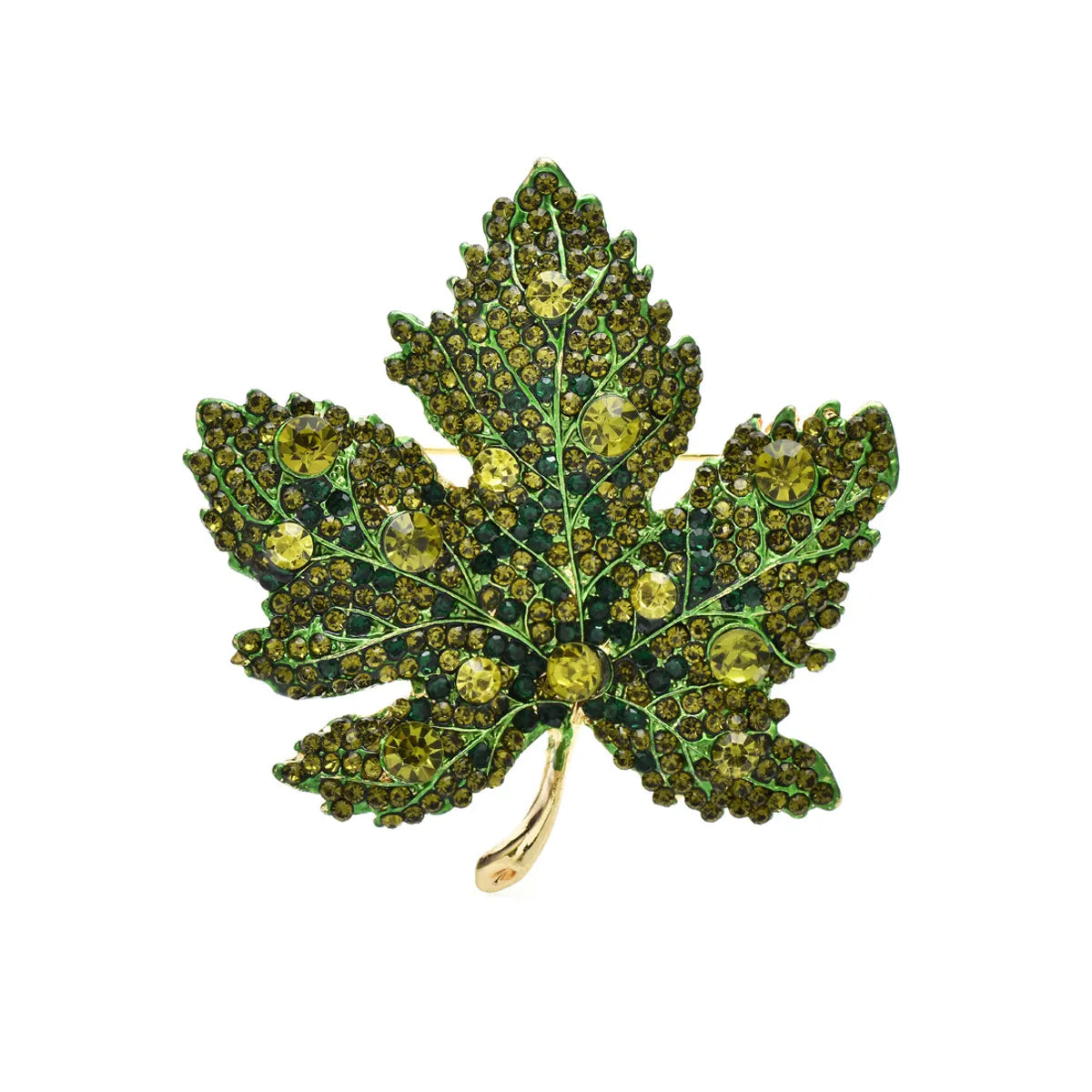 Retro Maple Leaf Alloy Inlay Rhinestones Unisex Brooches