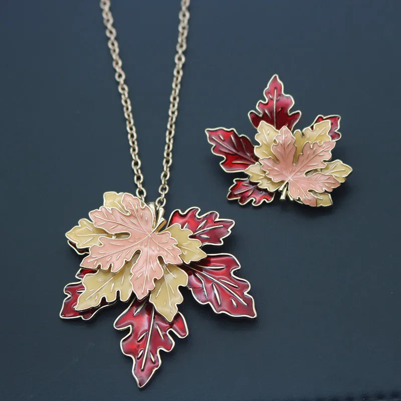 Retro Maple Leaf Alloy Plating Women'S Brooches