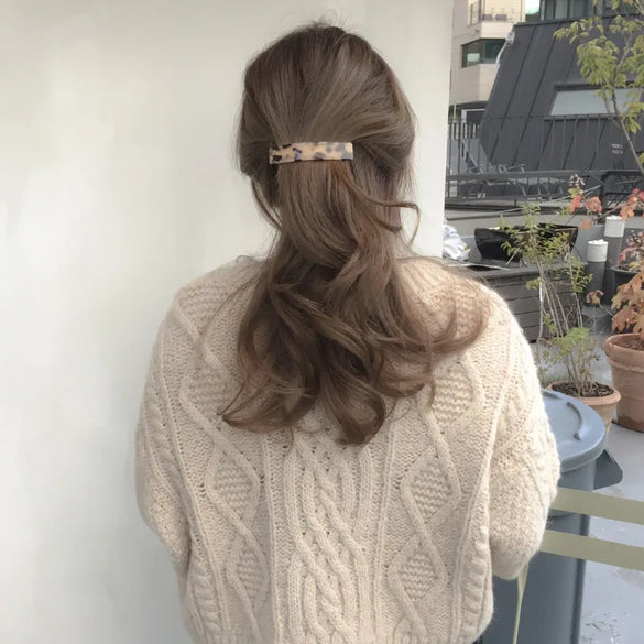 Retro Marble Plaid Acetic Acid Sheets Handmade Hair Clip 1 Piece