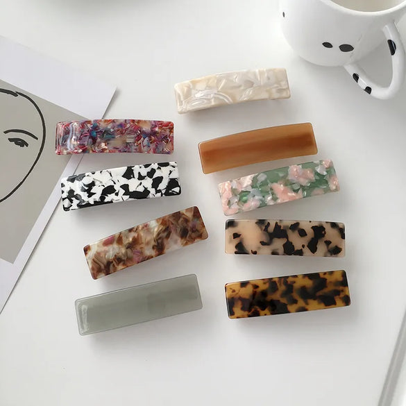 Retro Marble Plaid Acetic Acid Sheets Handmade Hair Clip 1 Piece