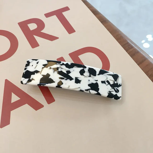 Retro Marble Plaid Acetic Acid Sheets Handmade Hair Clip 1 Piece